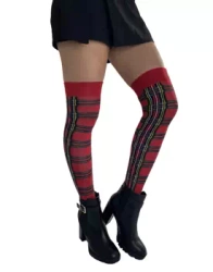 nadkolanówki  TARTAN OVER KNEE czerwone
