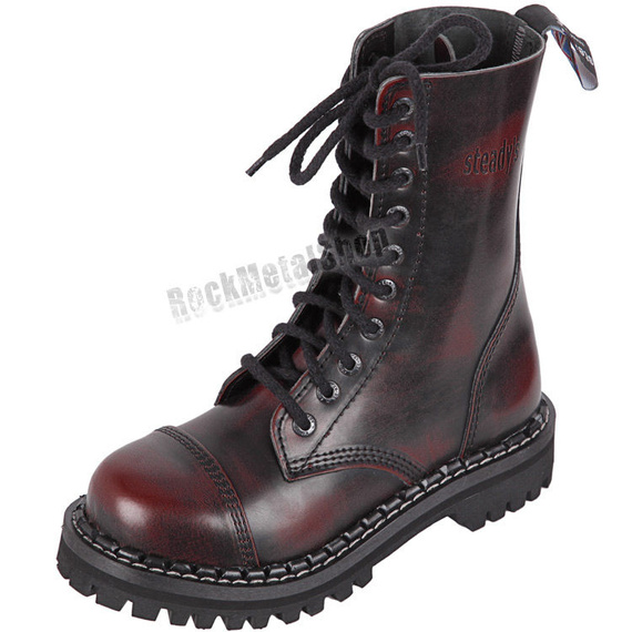 glany STEADY'S - 10 dziurek, bordo przecierane (STE/10)