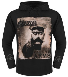 bluza SAXON - CALL TO ARMS czarna, z kapturem