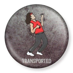 przypinka AIR GUITAR - TRANSPORTED Ø38mm