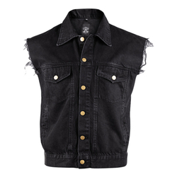 kamizelka DENIM VEST black jeansowa, USZKODZONA