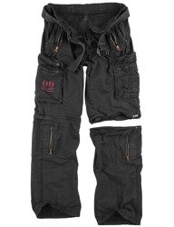 spodnie bojówki ROYAL OUTBACK TROUSER - ROYALBLACK odpinane, USZKODZONE