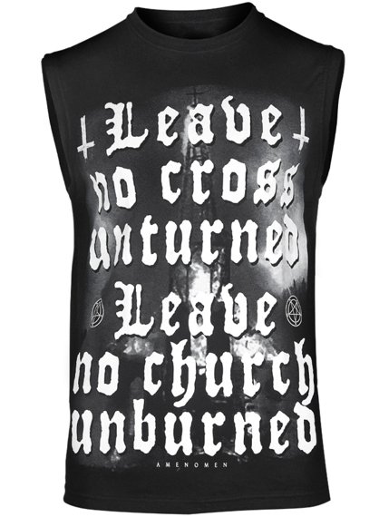 bezrękawnik AMENOMEN - LEAVE NO CROSS UNTURNED, LEAVE NO CHURCH UNBURNED (OMEN119BR)