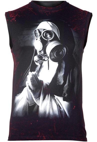 bezrękawnik AMENOMEN - NUN IN GASMASK (OMEN092BR ALLPRINT RED)