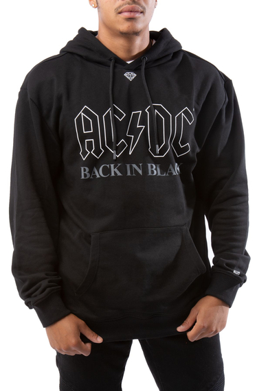 bluza AC/DC - BACK IN BLACK, kangurka z kapturem