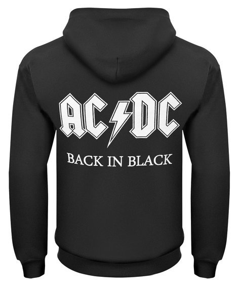 bluza AC/DC - BACK IN BLACK rozpinana, z kapturem