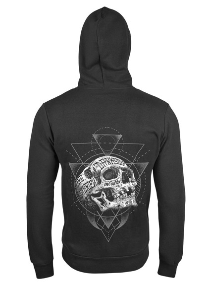 bluza DARKSIDE - INKED SKULL, rozpinana z kapturem