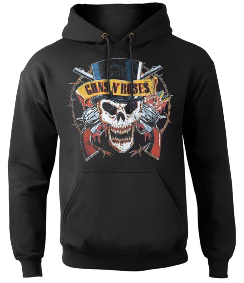 bluza GUNS N' ROSES - DISTRESSED SKULL, z kapturem