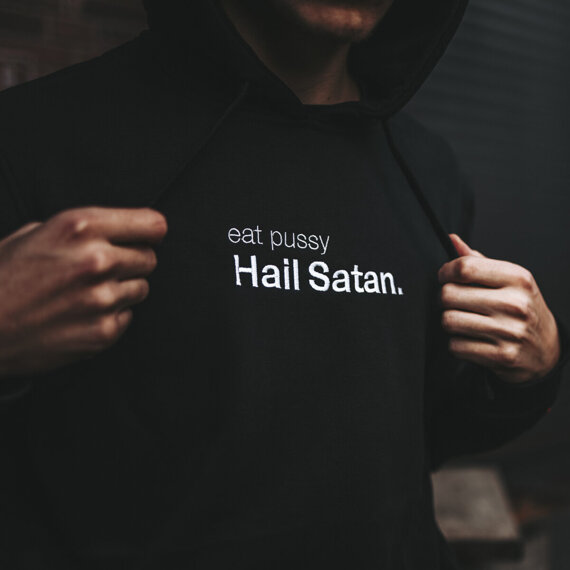 bluza HOLY BLVK - EAT PUSSY HAIL SATAN, kangurka z kapturem