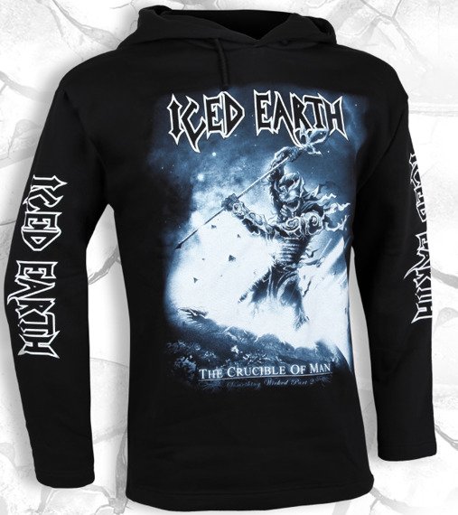 bluza ICED EARTH - THE CRUCIBLE OF MAN czarna, z kapturem