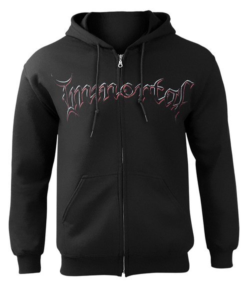 bluza IMMORTAL - DAMNED IN BLACK, rozpinana z kapturem