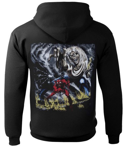 bluza IRON MAIDEN - NUMBER OF THE BEAST VINTAGE LOGO, kangurka z kapturem