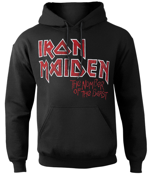 bluza IRON MAIDEN - NUMBER OF THE BEAST VINTAGE LOGO, kangurka z kapturem