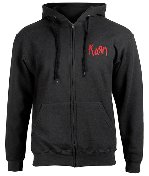 bluza KORN - LOGO rozpinana, z kapturem