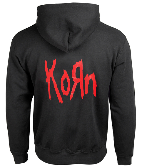 bluza KORN - LOGO rozpinana, z kapturem