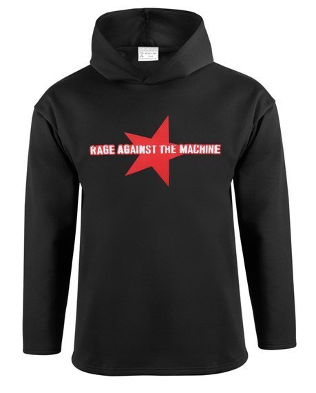 bluza RAGE AGAINST THE MACHINE - RED STAR czarna, z kapturem