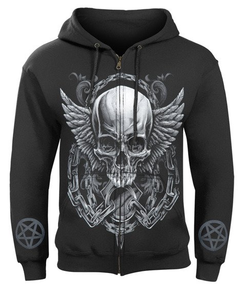 bluza SKULL rozpinana, z kapturem