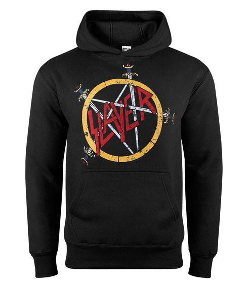 bluza SLAYER - PENTAGRAM DISTRESSED, kangurka z kapturem