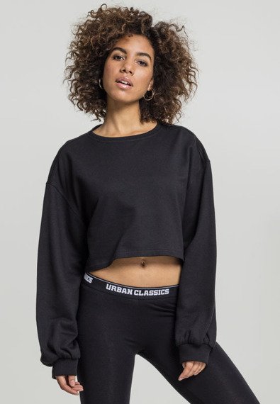 bluza damska LADIES OVERSIZED SHORT CREWNECK black