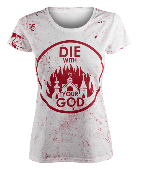 bluzka damska AMENOMEN - DIE WITH YOUR GOD (OMEN071DA WHITE ALLPRINT RED)