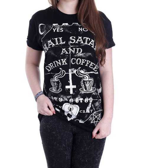 bluzka damska BLACK CRAFT - HAIL SATAN DRINK COFFEE