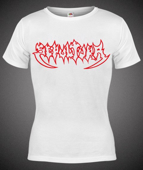 bluzka damska SEPULTURA - OLD RED LOGO biała