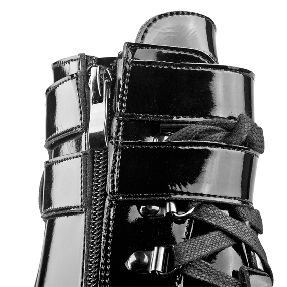 botki damskie ALTERCORE czarne (CHLOE II VEGAN BLACK PATENT)