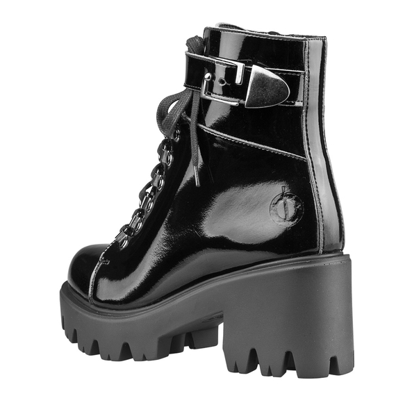 botki damskie ALTERCORE czarne (ENID VEGAN BLACK PATENT)