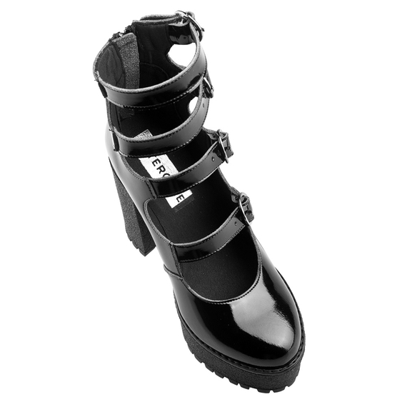 botki damskie ALTERCORE czarne (ROSSIE VEGAN BLACK PATENT)