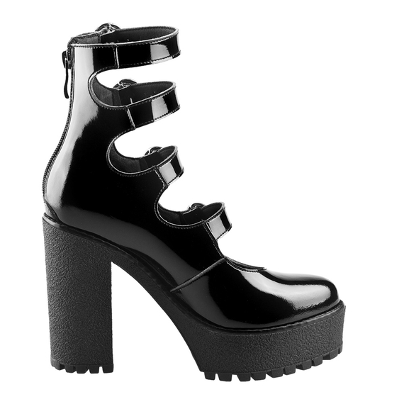 botki damskie ALTERCORE czarne (ROSSIE VEGAN BLACK PATENT)