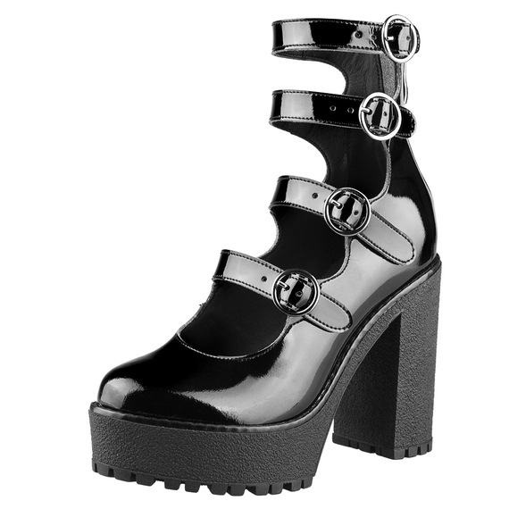 botki damskie ALTERCORE czarne (ROSSIE VEGAN BLACK PATENT)