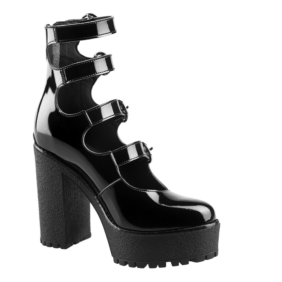 botki damskie ALTERCORE czarne (ROSSIE VEGAN BLACK PATENT)