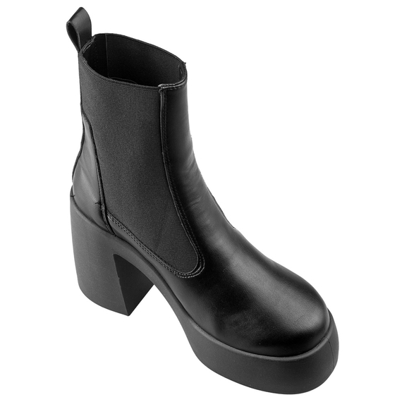 botki damskie na obcasie ALTERCORE czarne (EBONY BLACK)