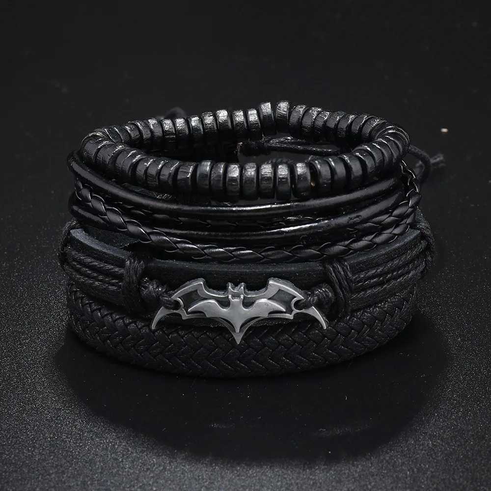 bransoletka BOHO BLACK - BATMAN, zestaw 4 bransoletek