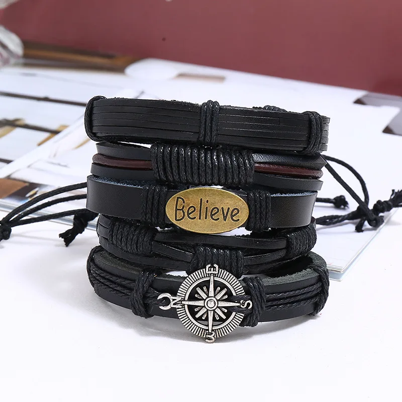 bransoletka BOHO BLACK - BELIEVE, zestaw 5 bransoletek