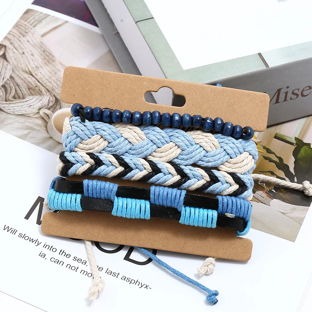 bransoletka BOHO BLUE, zestaw 4 bransoletek