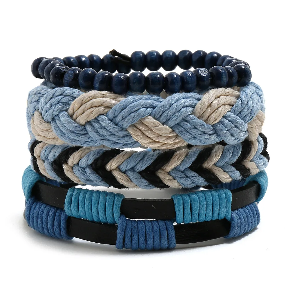 bransoletka BOHO BLUE, zestaw 4 bransoletek