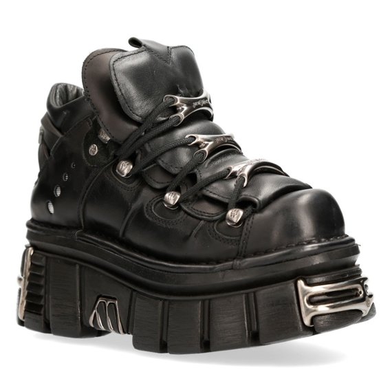 buty NEW ROCK ANKLE BOOT BLACK TOWER WITH LACES [M-106-S112], USZKODZONE