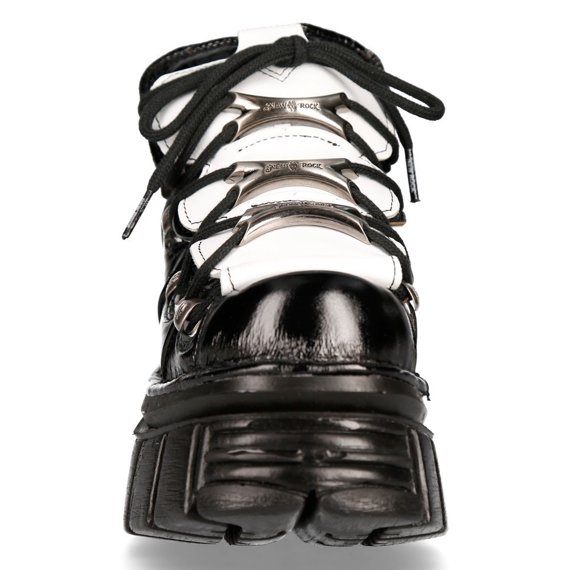 buty NEW ROCK CHAROL NEGRO ARRUGADO, NAPA BLANCA, TOWER NEGRO E14 + LATERAL *** [M-106-S55]