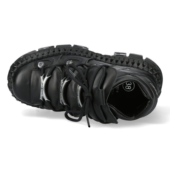 buty NEW ROCK CRUST NEGRO, TANK CASCO NEGRO SIN TORNILLOS, sin herrajes ,ENTRESUELA PICOS NEGRO [M-WALL106-S9]