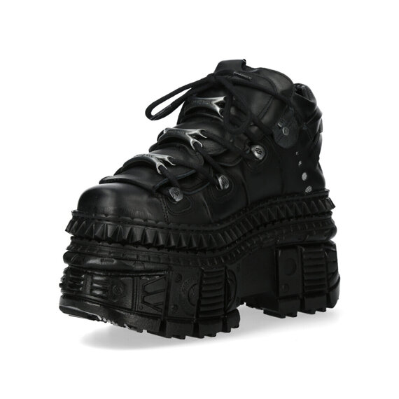 buty NEW ROCK CRUST NEGRO, TANK CASCO NEGRO SIN TORNILLOS, sin herrajes ,ENTRESUELA PICOS NEGRO [M-WALL106-S9]