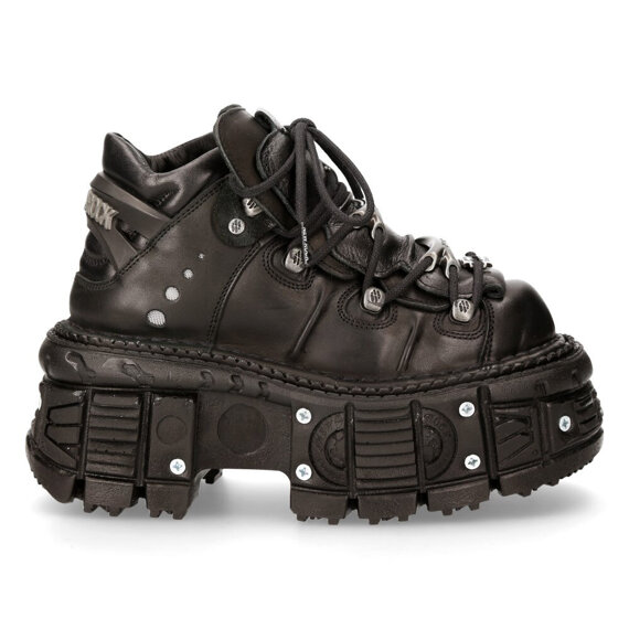 buty NEW ROCK ITALI NEGRO, NOMADA NEGRO, IMPERFECT TANK NEGRO TORNILLOS [M-TANK106-C2], USZKODZONE