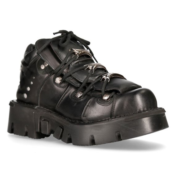 buty NEW ROCK ITALI NEGRO, NOMADA NEGRO, REACTOR NEGRO PU SIN HERRAJES [M-106-C120]