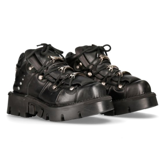 buty NEW ROCK ITALI NEGRO, NOMADA NEGRO, REACTOR NEGRO PU SIN HERRAJES [M-106-C120]