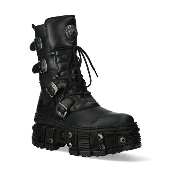 buty NEW ROCK ITALI NEGRO NOMADA NEGRO, TANK CASCO NEGRO, + tornillo power AD 2793 (x18) [M-WALL373-S11]