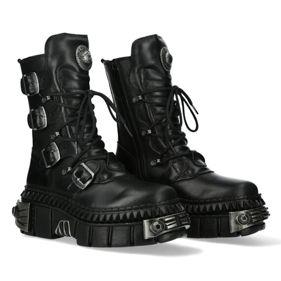 buty NEW ROCK ITALI NEGRO NOMADA NEGRO, TOWER CASCO NEGRO  [ M-WALL373-S8]