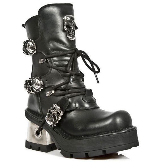 buty NEW ROCK - ITALI NEGRO PLANING NEW NEGRO M8 ACERO [M.1044-S1]