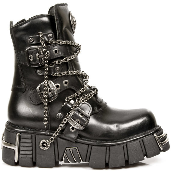 buty NEW ROCK ITALI NEGRO, TOWER NEGRO ACERO ORIFICIO M.1011-S1