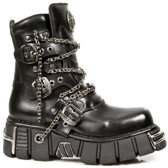 buty NEW ROCK ITALI NEGRO, TOWER NEGRO ACERO ORIFICIO M.1011-S1