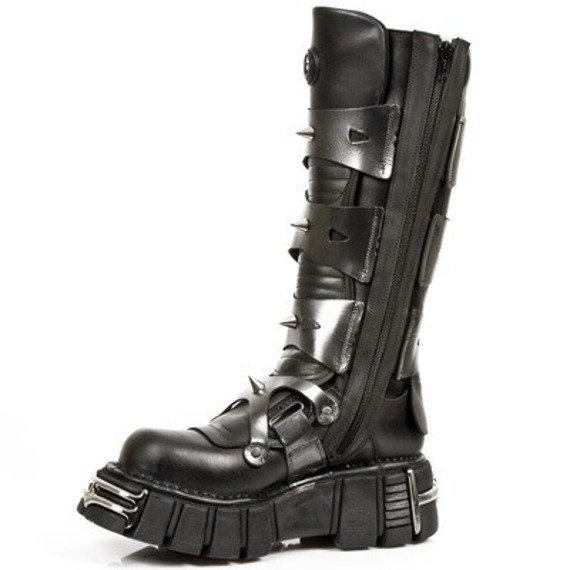 buty NEW ROCK - Itali Negro y Pulik Acero Tower Negro Acer (M.735-C10)